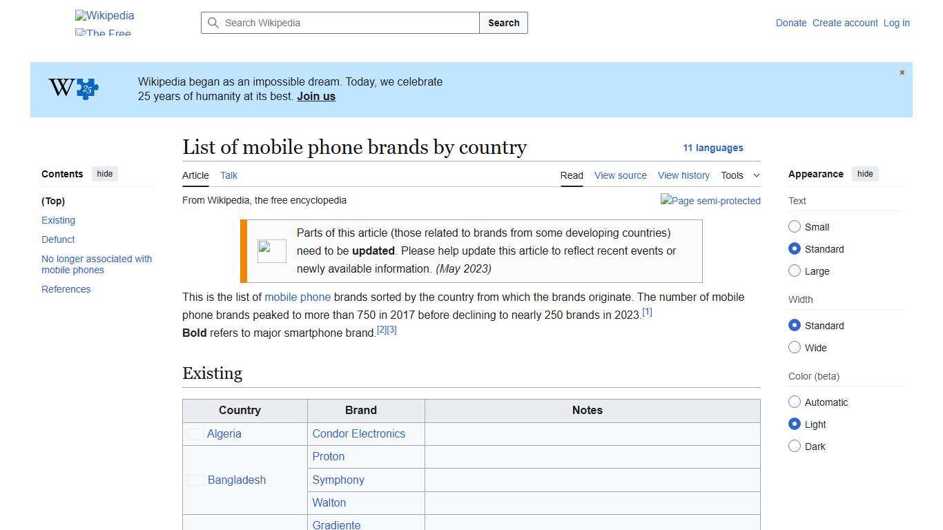 List of mobile phone brands by country - Wikipedia